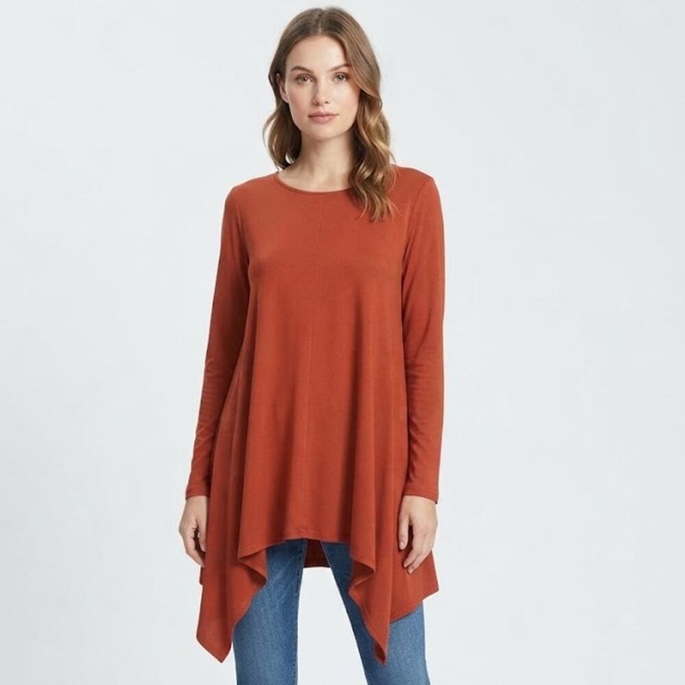 ROAMANS Rust Orange Long Sleeve Sharkbite Tunic Top Large